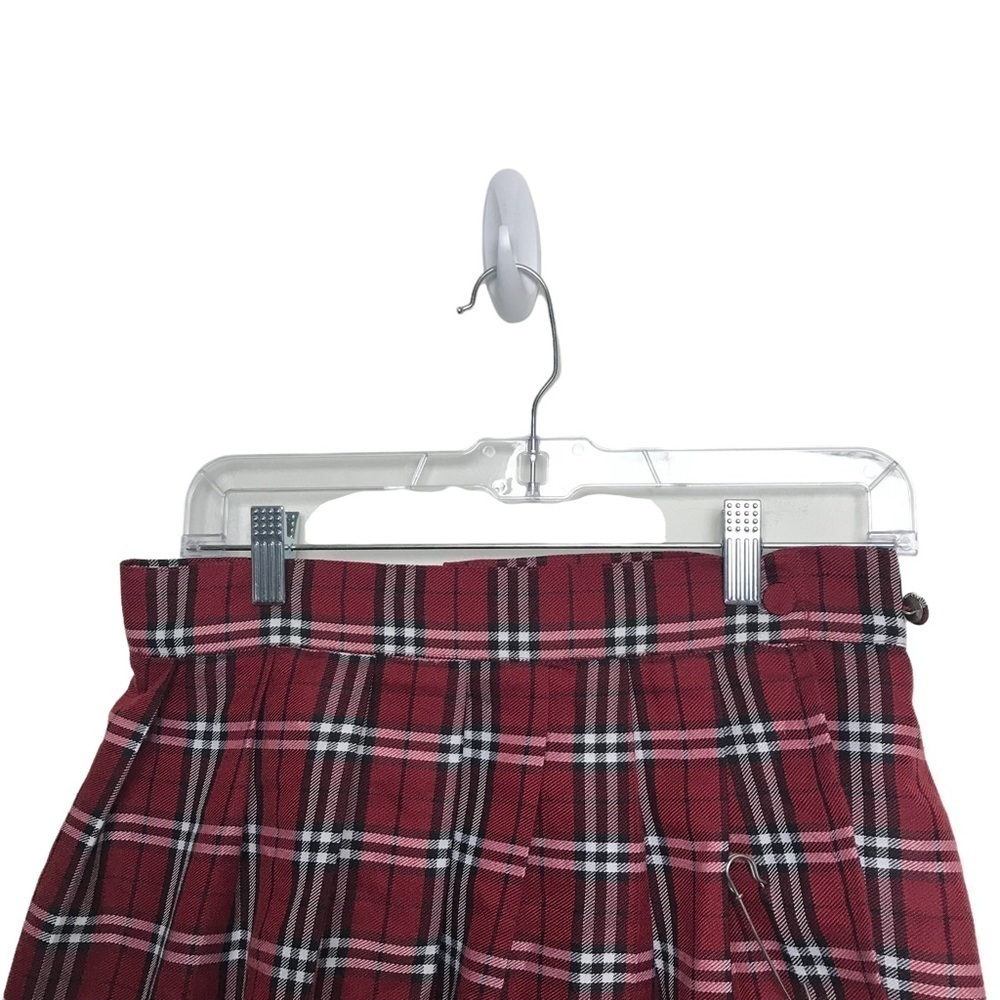 Spirit Halloween Red Plaid Pleated School Girl Mini Skirt Size Sm - Med - Picture 4 of 11